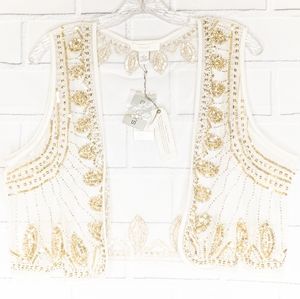 NWT⋆CHICO'S⫸Mesh Embellished Vest/Shrug Size 3